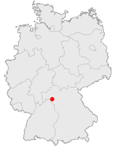 Mapa de Alemania, posición de Wurzburgo destacada