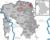 Mapa de Alemania, posición de Wiesen destacada