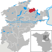 Mapa de Alemania, posición de Ziethen destacada