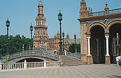 La Plaza de España, en Sevilla (España), sirvió como escenario para representar el planeta Naboo.