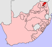 Situación geográfica de Venda (mapa político de Sudáfrica)