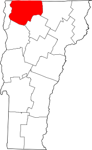 Ubicación del condado en VermontUbicación de Vermont en EE. UU.