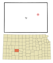 Ubicación en el condado de Hodgeman en KansasUbicación de Kansas en EE. UU.
