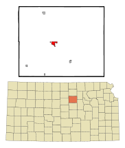 Ubicación en el condado de Ottawa en KansasUbicación de Kansas en EE. UU.