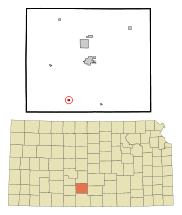 Ubicación en el condado de Pratt en KansasUbicación de Kansas en EE. UU.