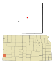 Ubicación en el condado de Stanton en KansasUbicación de Kansas en EE. UU.