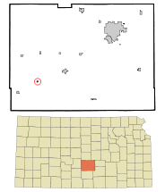 Ubicación en el condado de Reno en KansasUbicación de Kansas en EE. UU.