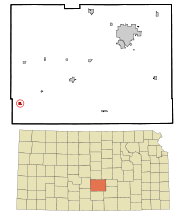 Ubicación de Turon en Reno y ubicación de dicho condado en Kansas.Ubicación de Kansas en los Estados Unidos.