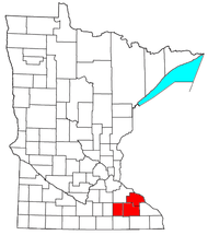 Situación del Área Estadística Metropolitana de Rochester en Minnesota.