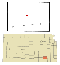 Ubicación en el condado de Elk en KansasUbicación de Kansas en EE. UU.