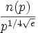  \frac{n(p)}{p^{1/4\sqrt{e}}}