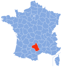 Localización de Aveyron en Francia