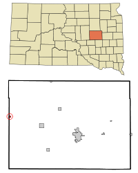 Ubicación en el Condado de Beadle y en el estado de Dakota del Sur Ubicación de Dakota del Sur en EE. UU.