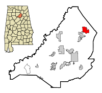 Blount County Alabama Incorporated and Unincorporated areas Snead Highlighted.svg