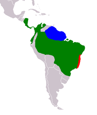 Mapa de distribución, en verde