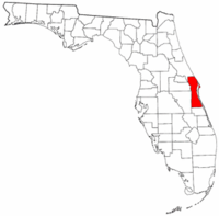 Mapa de Florida con el Condado de Brevard resaltado