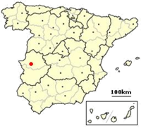 Localización de la ciudad de Cáceres en España
