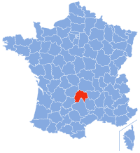 Localización de Cantal en Francia