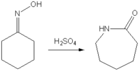 Caprolacatama vía transposición de Beckmann de la ciclohexanona oxima