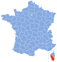 Localización de Corse-du-Sud en Francia