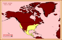 Mapa de distribución de Didelphis virginiana