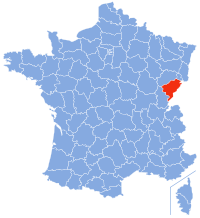 Localización de Doubs en Francia