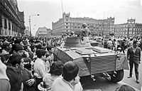 El Ejército ocupa el Zócalo capitalino en 1968.