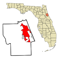 Localización en el condado de Flagler y en el estado de Florida