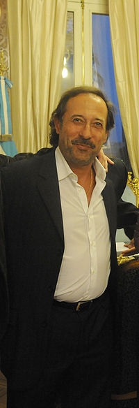 Guillermo en la Casa Rosada el 18 de marzo de 2010, durante la recepción del equipo de El secreto de sus ojos.
