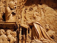 Sepulcro en alabastro del obispo Gutierre de Vargas Carvajal en la Capilla del Obispo (Madrid)  