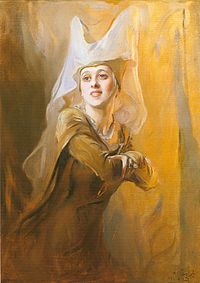 Gwen Ffrangcon-Davies hacia 1933, pintada por Philip Alexius de László