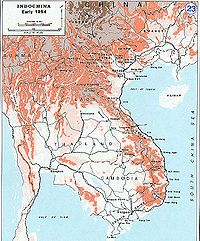 Mapa de la península de Indochina, zona de distribución de la 'Naja siamensis'.
