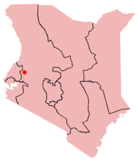 Situación de Eldoret, dentro de Kenia.