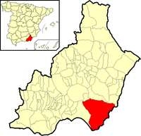 Situación de Níjar en la provincia de Almería