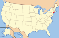 Mapa de los EE. UU. resaltando Connecticut