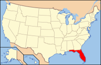 Mapa de los EE. UU. resaltando Florida
