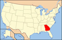 Mapa de los EE. UU. resaltando Georgia