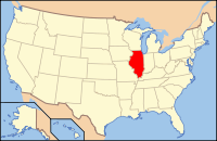 Mapa de los EE. UU. resaltando Illinois