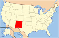 Mapa de los EE. UU. resaltando Nuevo México