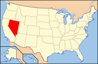 Mapa de los EE. UU. resaltando Nevada