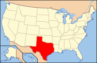 Mapa de los EE. UU. resaltando Texas
