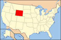 Mapa de los EE. UU. resaltando Wyoming