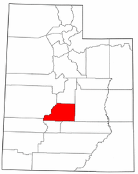 Map of Utah highlighting Sevier County.png