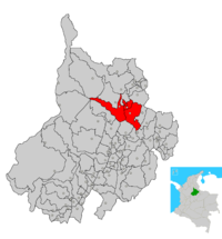 Ubicación de Área metropolitana de Bucaramanga