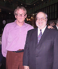 Nick Nolte y embajador estadounidense Miles en Tbilisi, Georgia, el 3 de julio de 2003