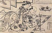 Shunga por Nishikawa Sukenobu, 1711.