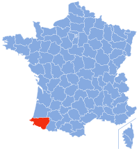 Localización de Pyrénées-Atlantiques en Francia