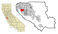 Santa Clara County California Incorporated and Unincorporated areas Cupertino Highlighted.svg
