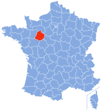 Localización de Sarthe en Francia
