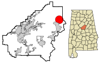 Shelby County Alabama Incorporated and Unincorporated areas Vincent Highlighted.svg